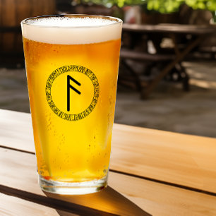 Monogramme F - Style viking - Verre à pinte