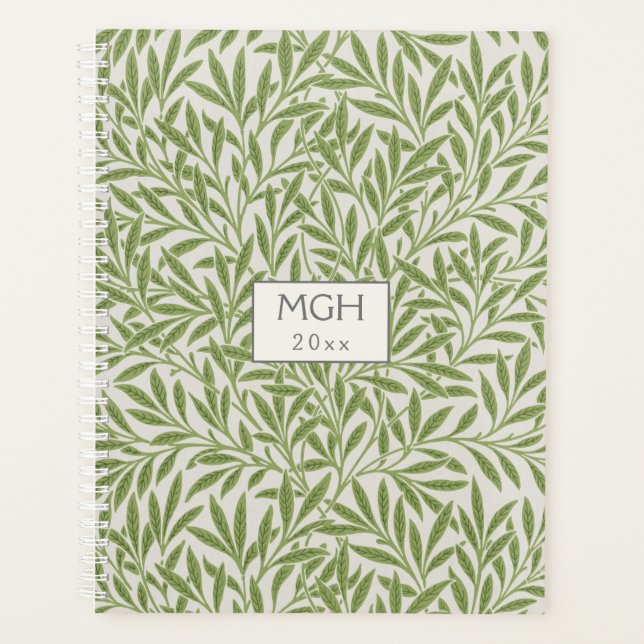Monogramme Feuille vintage vert saule (Devant)