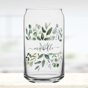 Monogramme feuilles de verdure d'eucalyptus vert s