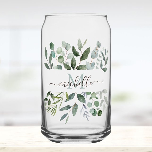 Monogramme feuilles de verdure d'eucalyptus vert s (In situ)
