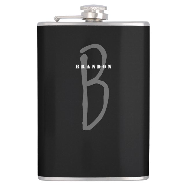 Monogramme Flacon de hanche personnalisé pour homm (Devant)
