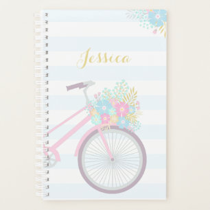 Monogramme Fleur Bicyclette Cute Pastel Planner