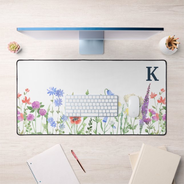 Monogramme Fleur sauvage aquarelle (Bureau 1)