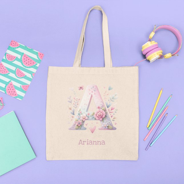 Monogramme floral A Sac fourre-tout (Créateur téléchargé)