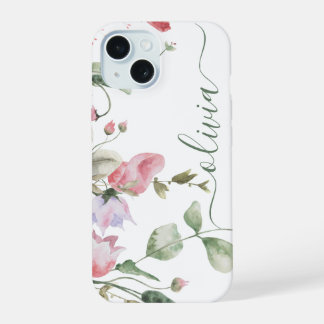 Monogramme Floral Aquarelle de Style Moderne