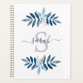 Monogramme floral aquarelle lilas
