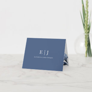 Monogramme floral bleu Deux initiaux Personnalisé