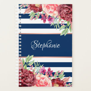 Monogramme floral de la marine Bourgogne