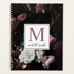 Monogramme floral foncé moderne