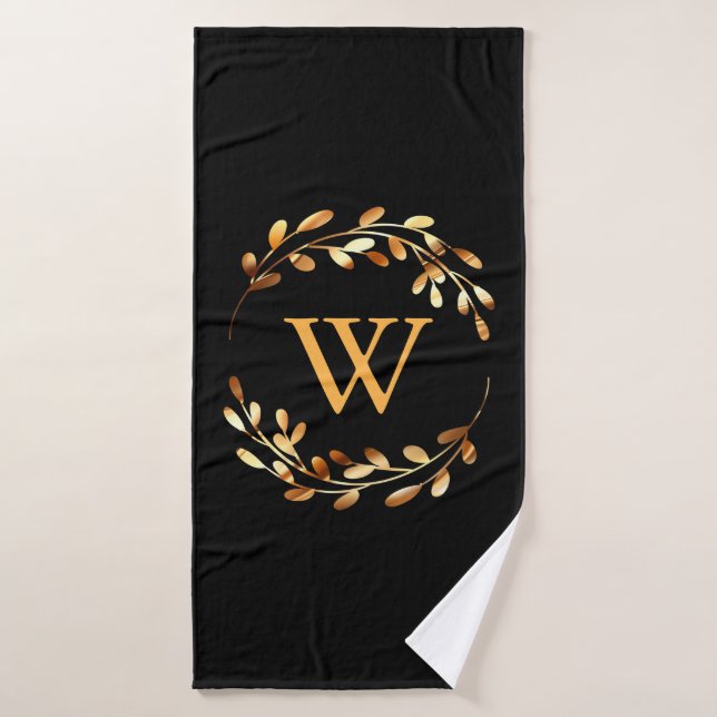 Monogramme floral Goldel (Serviette de bain)