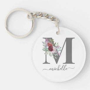 Monogramme Floral Initial Nom Moderne