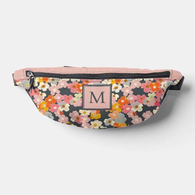 Monogramme floral rose moderne initial (Poser)