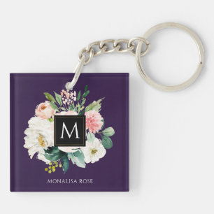 monogramme floral violet