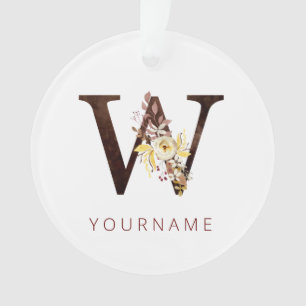 Monogramme Floral W Riches Feuillage d'automne