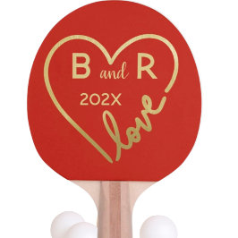 Monogramme für die Liebe des Herzens/Initialjahr Tischtennis Schläger