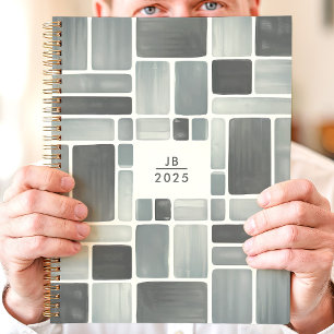 Monogramme Géométrique Aquarelle Grise 2025