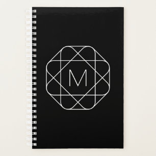 Monogramme géométrique noir et blanc