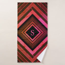 Monogramme géométrique rose rustique Carré moderne