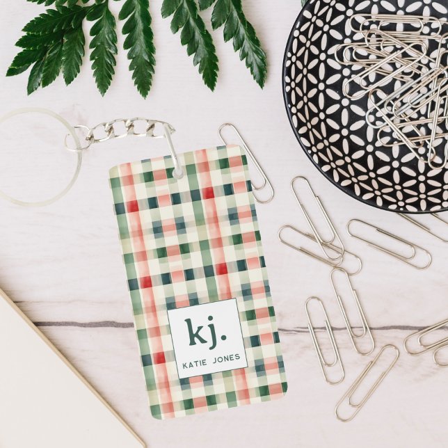 Monogramme Gingham Émeraude Douce (Créateur téléchargé)