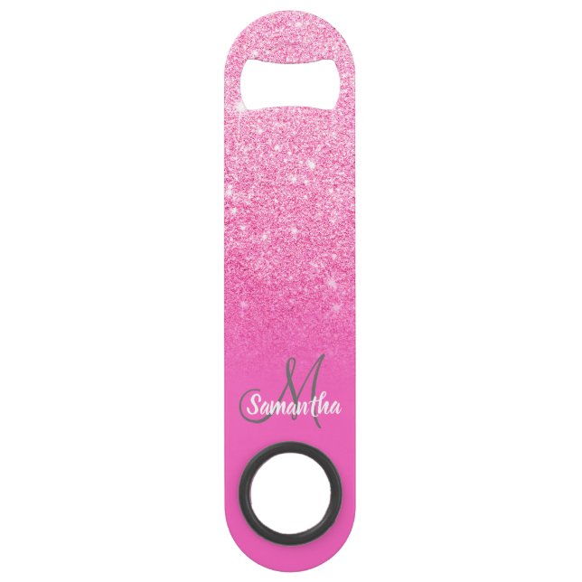 Monogramme giri moderne rose vif parties scintilla (Devant)