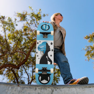 Monogramme Girly Skateboard avec étoiles