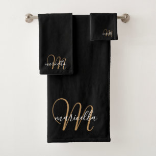 Monogramme Gold Script Nom noir
