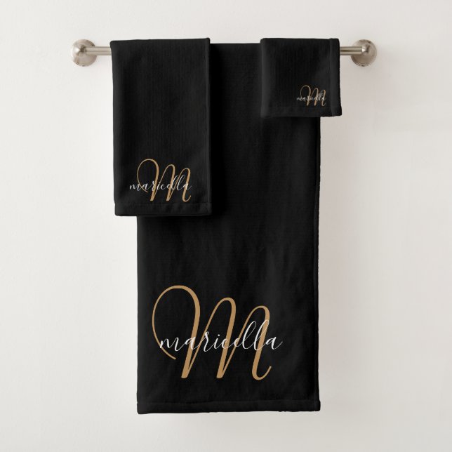 Monogramme Gold Script Nom noir (En situation)