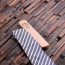 Monogramme gravé élégant Cravate naturelle en bois