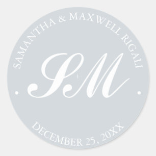 Monogramme gris clair Favour Sticker