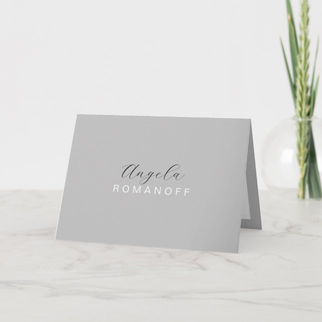 Monogramme gris Moderne Minimaliste Feminine (Devant)