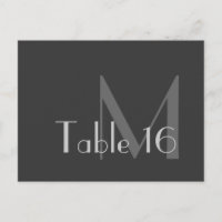 Monogramme gris moderne - Nombre de cartes
