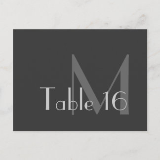 Monogramme gris moderne - Nombre de cartes