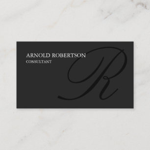 Monogramme Gris Noir Consultant Carte de visite