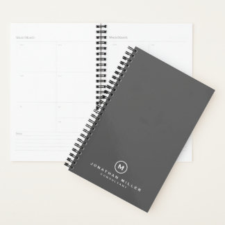 Monogramme gris professionnel Nom initial et titre
