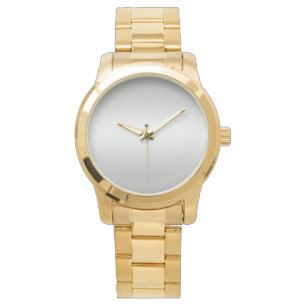 Monogramme Gris rustique Blanc Turquoise Montre Or