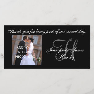 Monogramme H de Merci de mariage et message