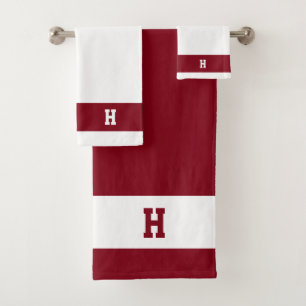 Monogramme H sur fond cramoisi et blanc