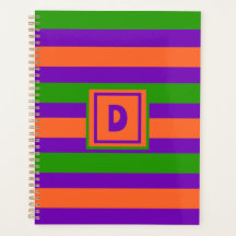 Monogramme Halloween violet orange et vert