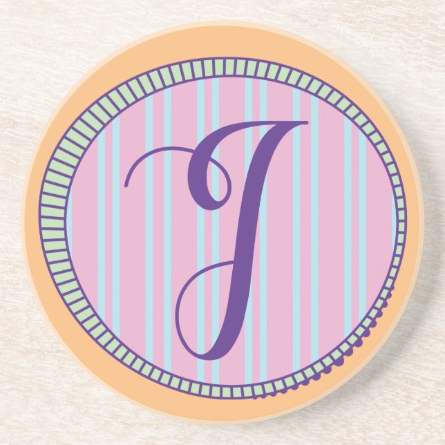 Monogramme I Dessous de verre de grès (Devant)