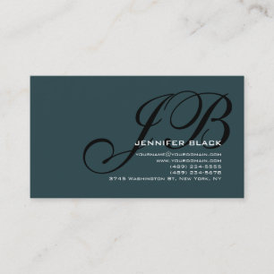 Monogramme Indigo Carte de visite couleur noire