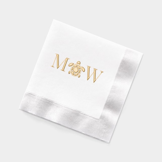Monogramme Initial 2 Mariage Couple Tortue de Mer (Gauche)