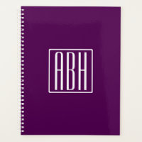 Monogramme initial | Blanc Sur Violet Profond