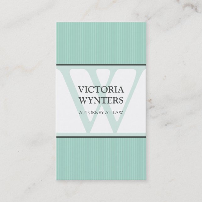 monogramme initial carte de visite moderne (Devant)