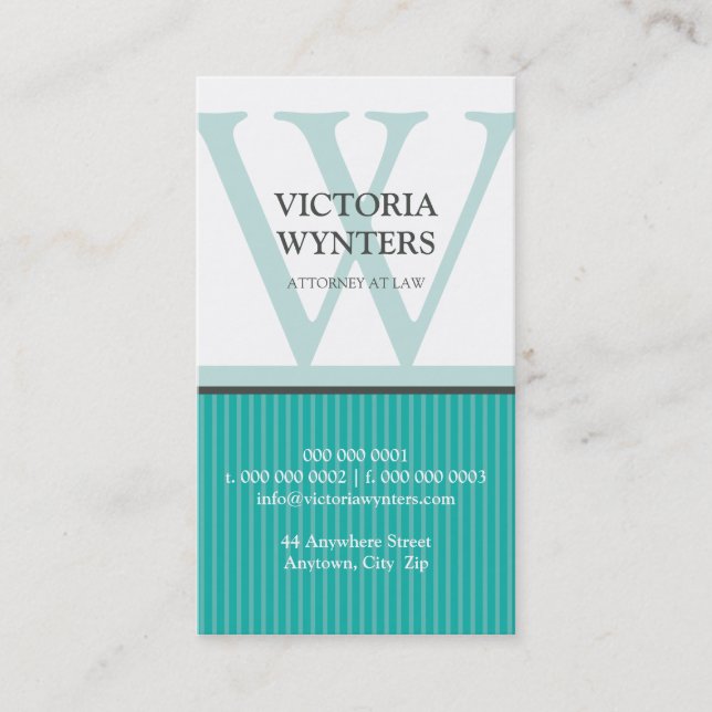 monogramme initial carte de visite moderne (Devant)