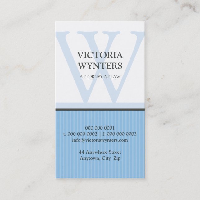 monogramme initial carte de visite moderne (Devant)