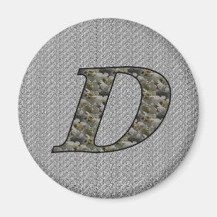 Monogramme Initial D Hydrangea Magnet floral
