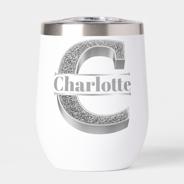 Monogramme initial d'argent C personnalisé Votre n (Avant)