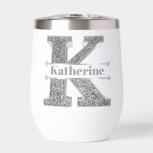 Monogramme initial d'argent K personnalisé Votre n