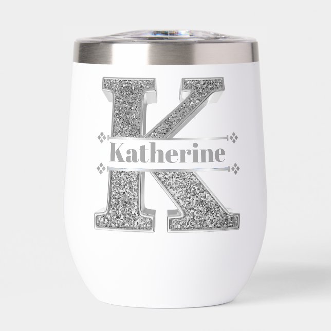 Monogramme initial d'argent K personnalisé Votre n (Avant)