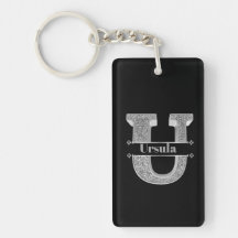 Monogramme initial d'argent U personnalisé Votre n